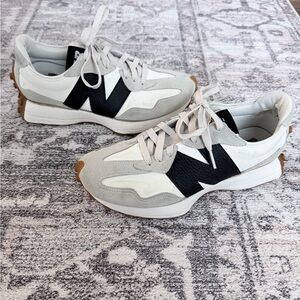 New Balance 327 White and Black Athletic Shoes